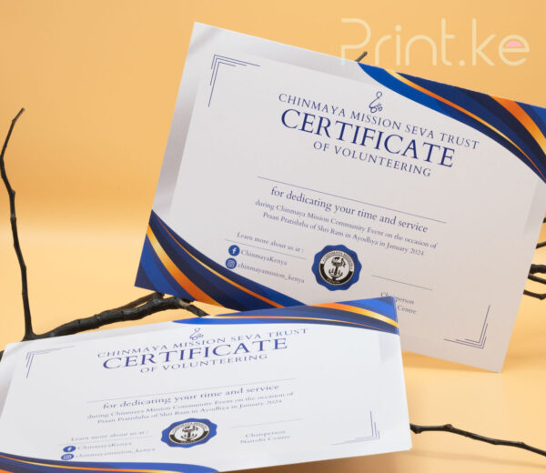 Training, Attendance, Participation, Certificates Design and Printing Nairobi, Kenya
